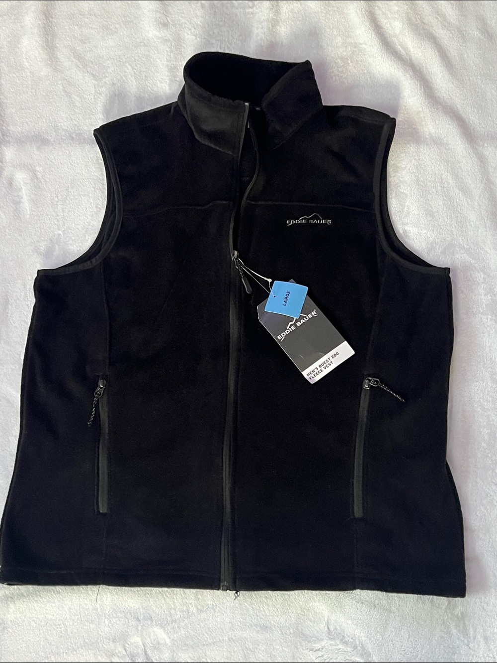 Eddie Bauer Black Men's Full-Zip Fleece Vest